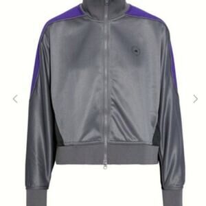 Adidas by Stella McCartney Printed fleece track jacket steel grey M